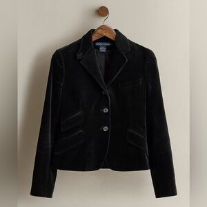 Ralph Lauren Women’s Courduroy Blazer In Dark Green Forest, Size 4